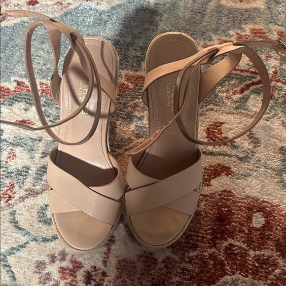 Charles David Nude Strappy Sandals - Picture 1 of 4
